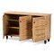Baxton Studio Winda Modern and Contemporary Oak Brown Finished Wood 3-Door Shoe Cabinet 189-11988-ZORO - alternate 10